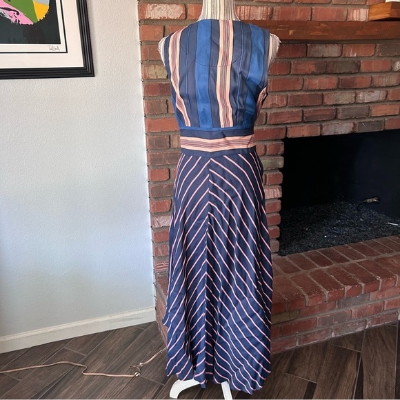 Anthropologie Maeve Atlanta Mixed Media Striped Midi Dress Sz S - Picture 7 of 8